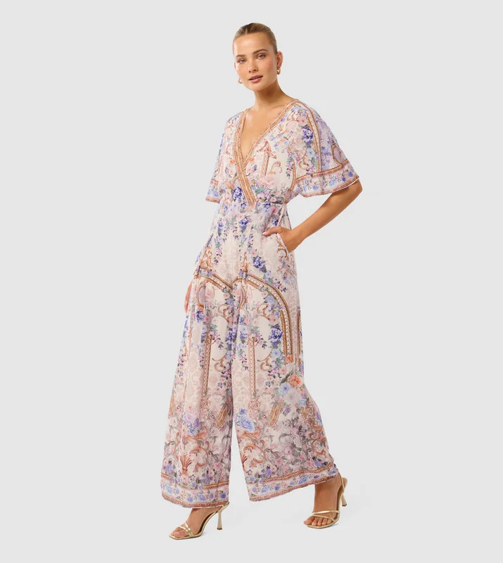 forever new  CLAUDETTE Printed Flared Jumpsuit for Women | Best Price UAE